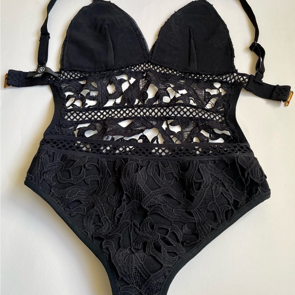 Misguided black one piece swimsuit. - Picture 2 of 5